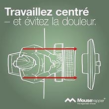 schéma de la zone de travail centrée devant un écran d'ordinateur