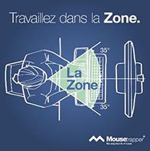 schéma de la zone de travail devant un écran d'ordinateur