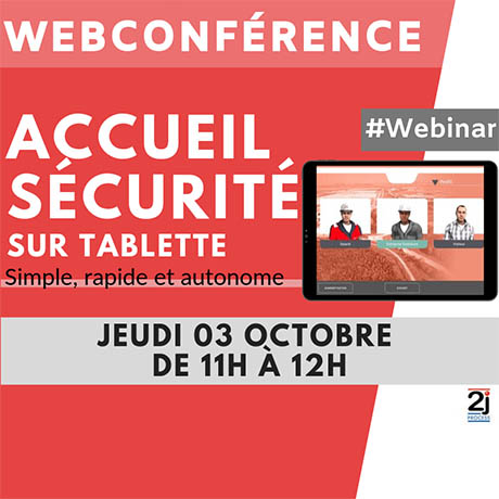 affiche Webconférence Accueil sécurité sur tablette