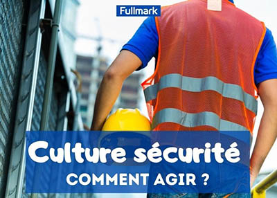 homme de dos en tenue de travail avec casque de chantier et texte culture sécurité comment agir